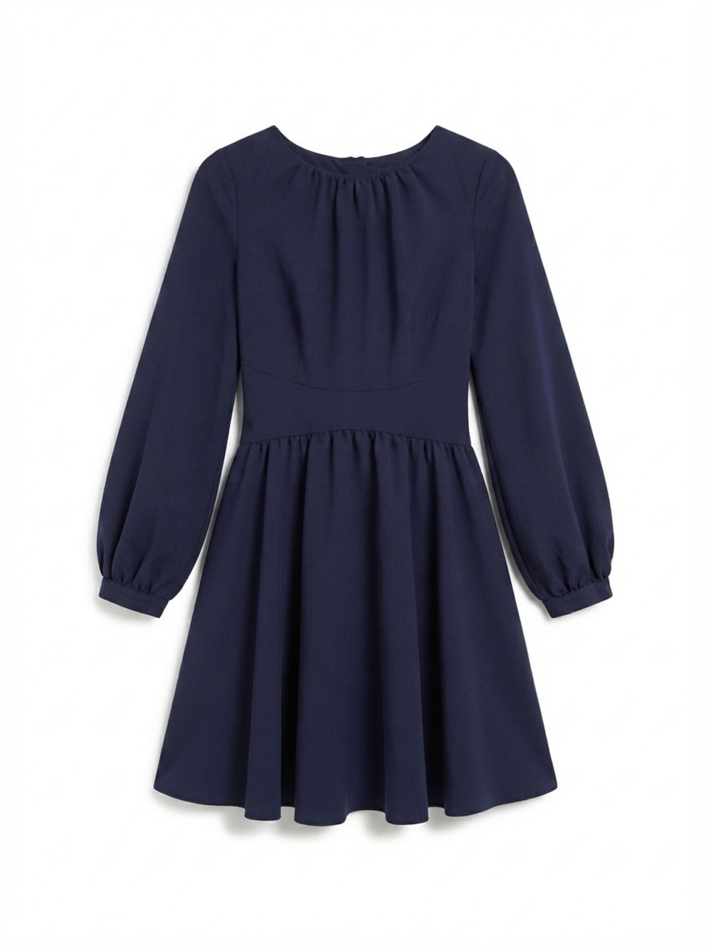 NWT• ASOS Navy Blue Open Back Skater Mini Dress 4 Balloon Sleeve Preppy